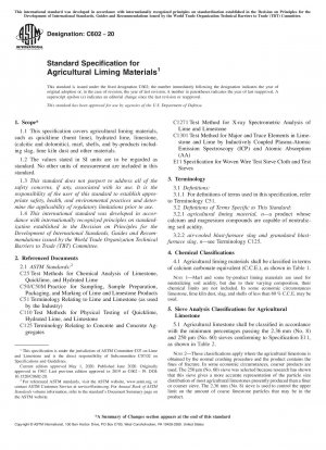 Standardspezifikation für landwirtschaftliche Kalkmaterialien