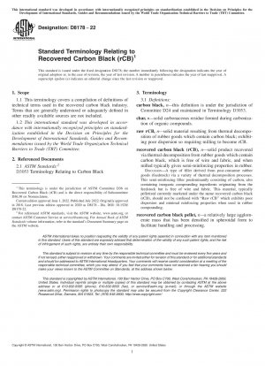 Standardterminologie in Bezug auf Recovered Carbon Black (rCB)