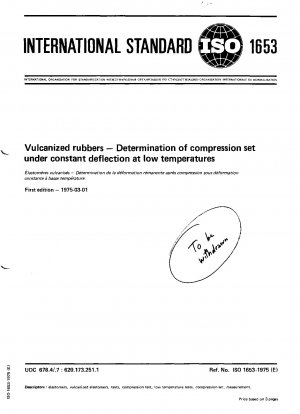 Vulkanisierte Kautschuke; Bestimmung des Druckverformungsrestes bei konstanter Durchbiegung bei tiefen Temperaturen