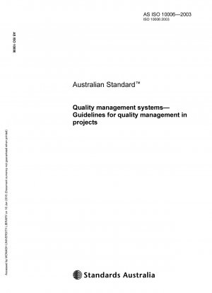 Qualitätsmanagementsysteme – Richtlinien für das Qualitätsmanagement in Projekten