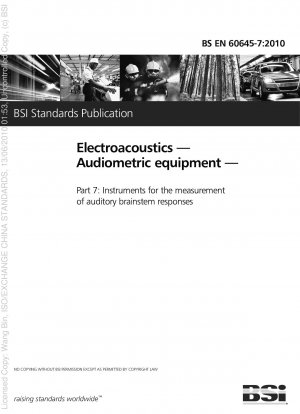 Elektroakustik – Audiometrische Geräte – Instrumente zur Messung der auditorischen Hirnstammreaktionen