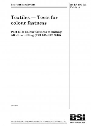 Textilien - Prüfungen auf Farbechtheit - Mahlechtheit - Alkalisches Mahlen
