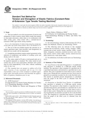 Standardprüfverfahren für Spannung und Dehnung von elastischen Stoffen (Zugprüfmaschine mit konstanter Dehnungsrate)